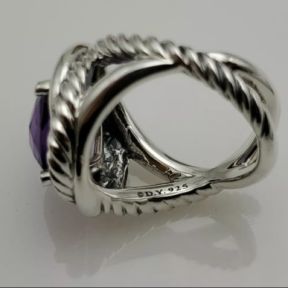 David Yurman Silver Ring with Purple Stone - Picture 2 of 7